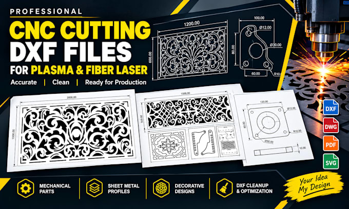create dxf files for cnc laser and plasma cutting