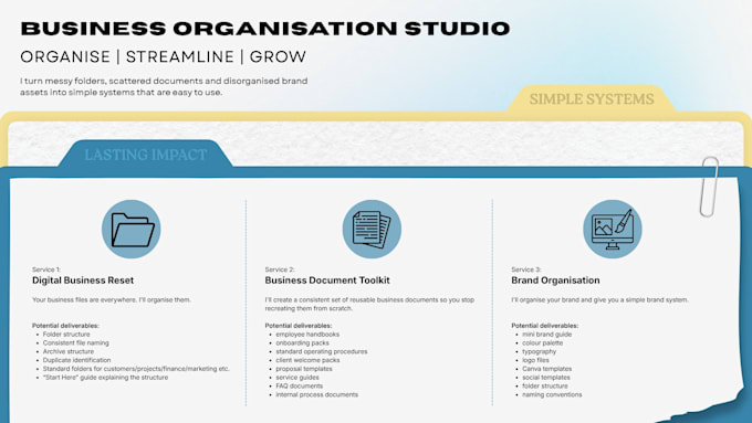 organise your files and business workspace