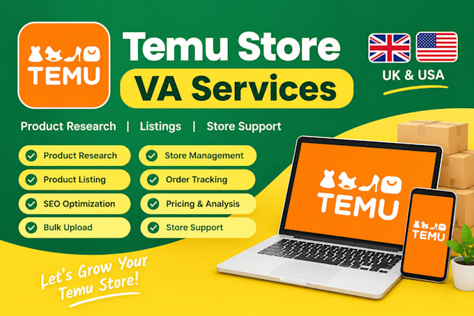 be your temu virtual assistant for product listing and store management