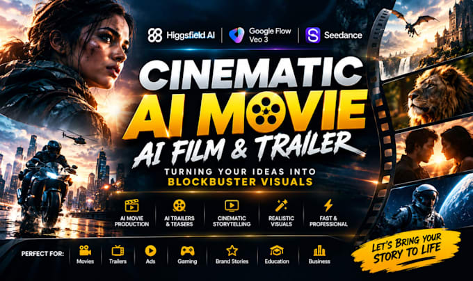 do cinematic ai movie ai film ai movie trailer with higgsfield ai veo 3 seedance
