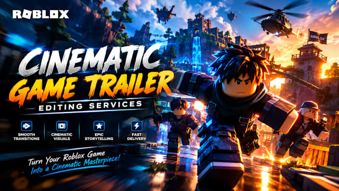 create a cinematic roblox game trailer with epic gameplay edits