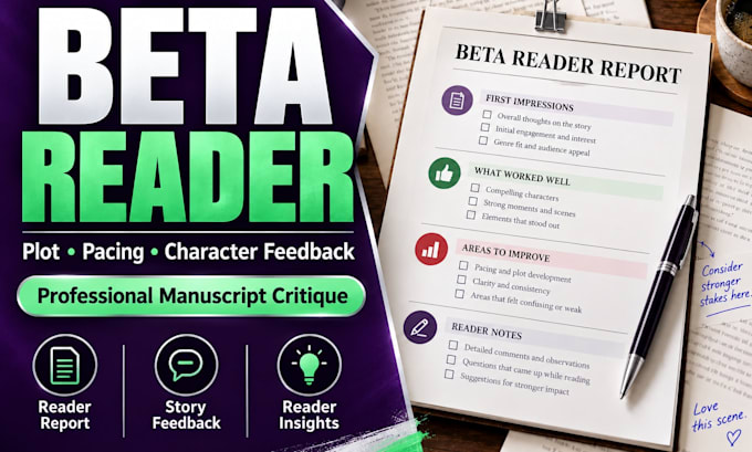 beta read with actionable manuscript critique and feedback beta reading