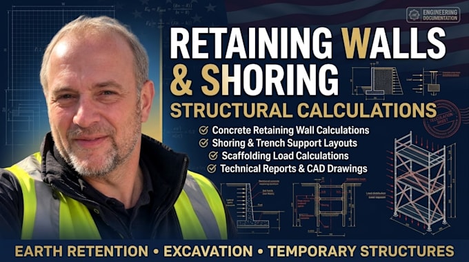 draft shoring scaffolding and retaining wall calculation reports