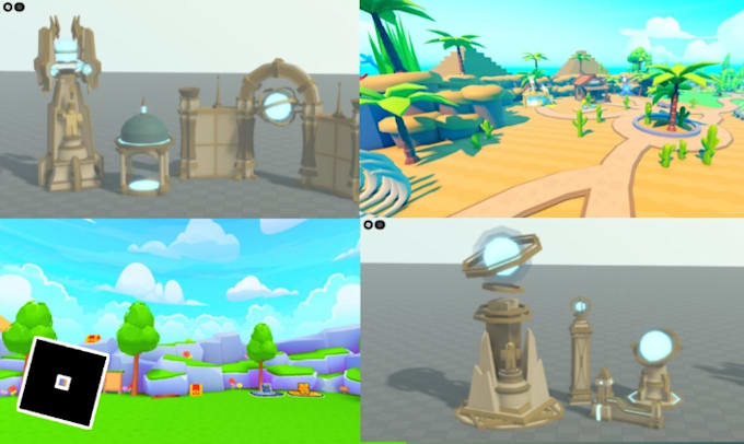 build custom stylized map, roblox low poly map, city, terrain map with landscape