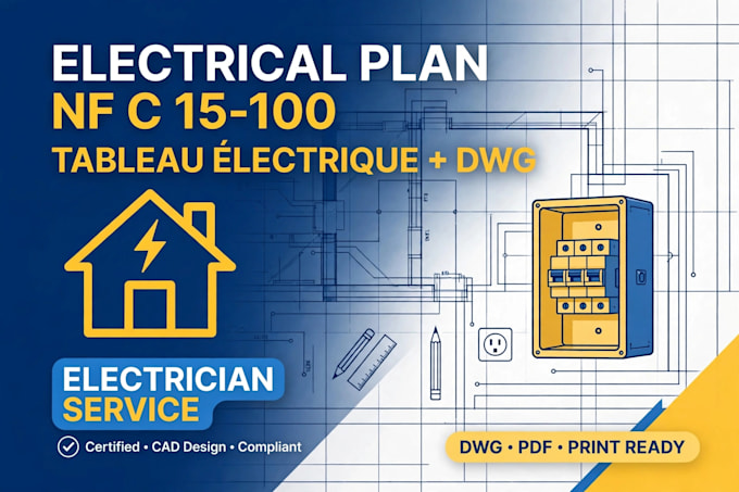 design electrical wiring diagram and tableau nfc15100 autocad