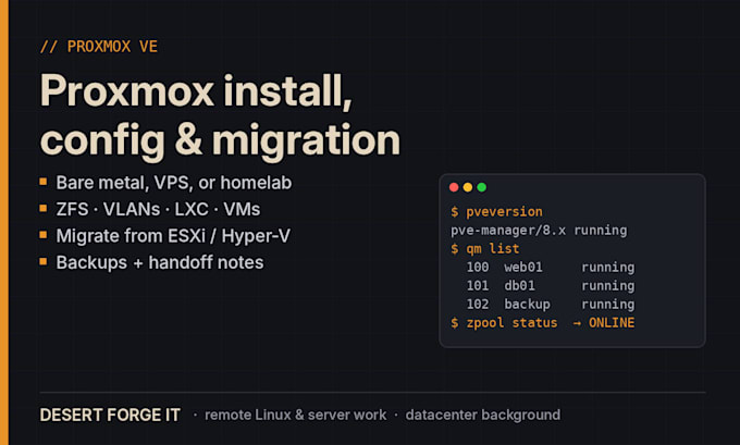 install, configure, or migrate your proxmox ve server