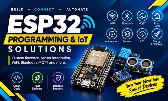 program esp32 for iot projects, sensors and automations