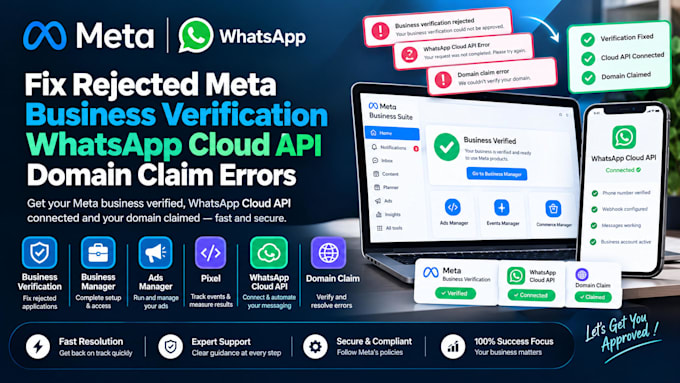 fix rejected meta business verification whatsapp cloud api domain kradim errors