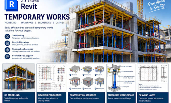 create 3d temporary works models and technical drawings
