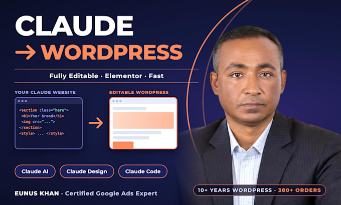 convert claude ai, claude design or claude code website to wordpress