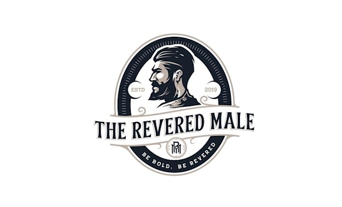 design beard mens care cosmetics line logo