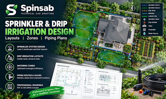 design sprinkler systems and drip irrigation layouts