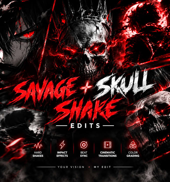 create skull shake edits with hard effects