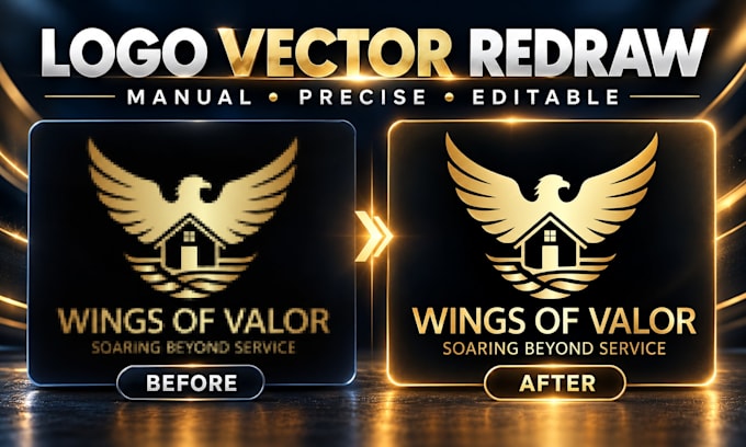 manual ai logo vector redraw and vectorize ai generated image