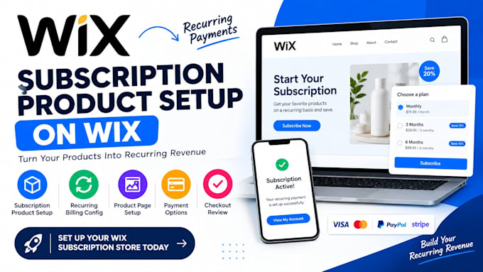 set up wix subscription products and recurring payments