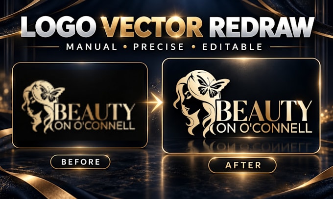 recreate ai logo in vector, redraw and fix blurry details manually
