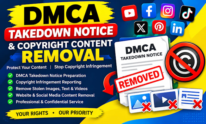remove copyright content and submit dmca takedown notices