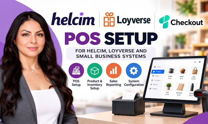 set up helcim pos and configure checkout and inventory
