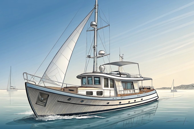 draw your boat into custom vector illustration