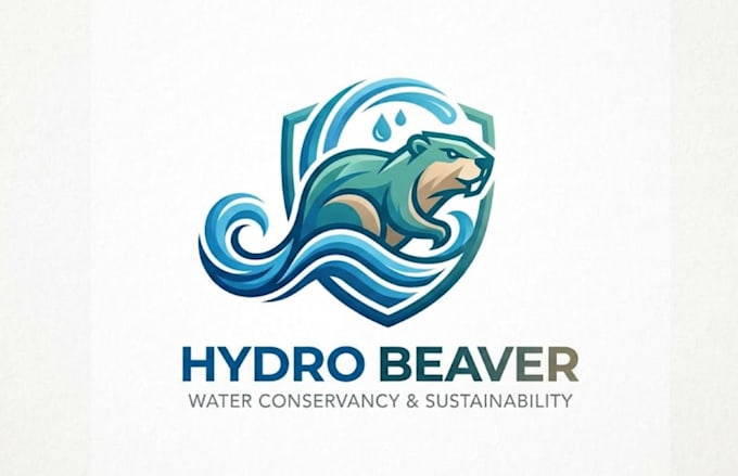 design modern water conservancy beaver logo design