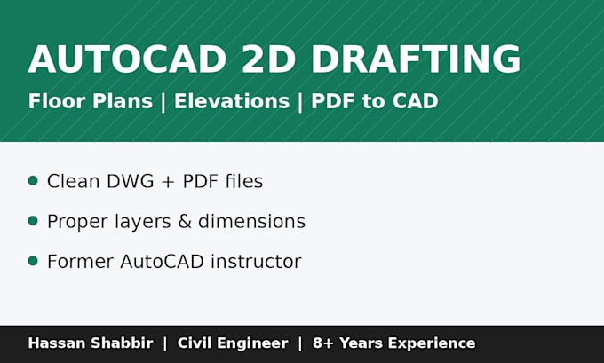 convert PDF to autocad dwg and draft 2d floor plans and elevations