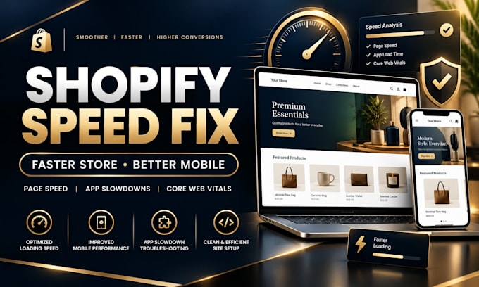 fix shopify store speed,optimize mobile performance remove app related slowdowns