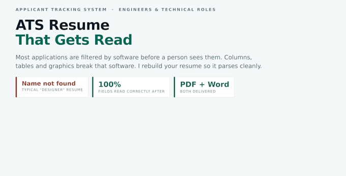 write an ats optimized resume for engineers
