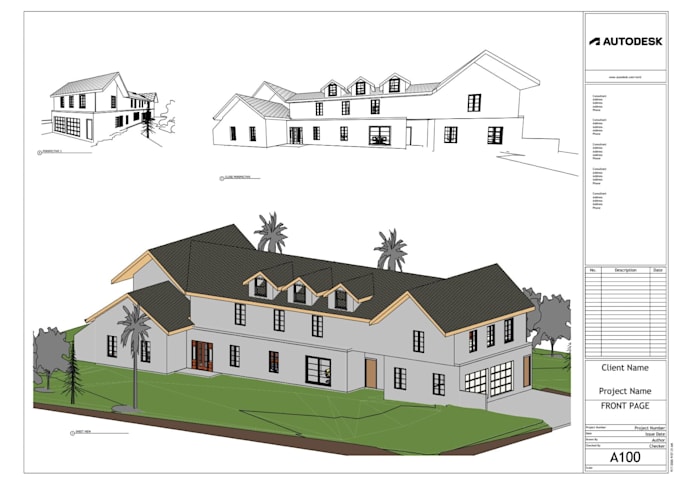 create revit 3d model and architectural drawings from cad or pdf