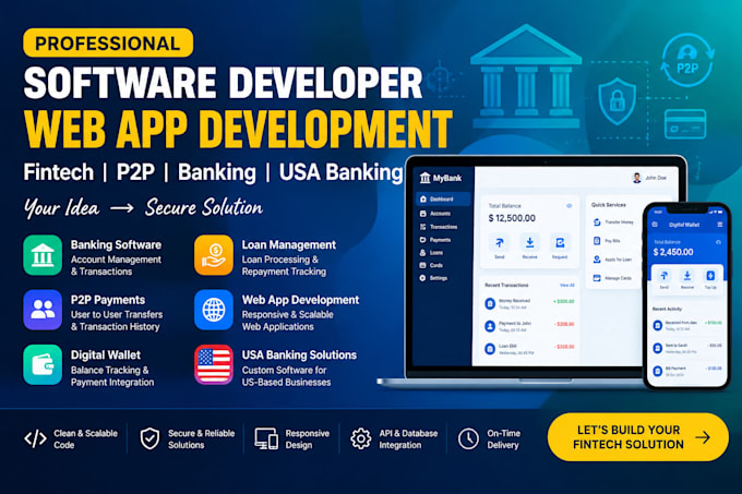 develop banking loan management and wallet apps