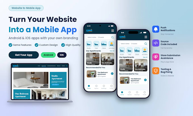 convert your existing website into android and ios app