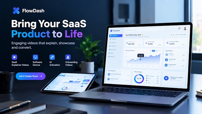 create a saas explainer video, software demo, and product promo video