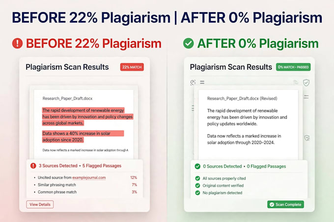 rewrite, fix plagiarism, correct grammar, improve reading