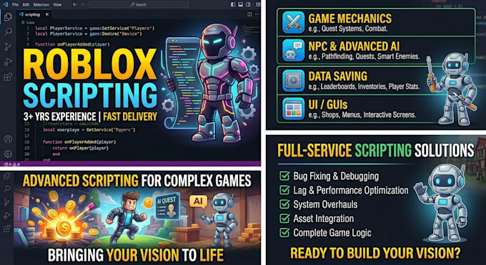 create custom roblox scripts and gameplay systems in luau