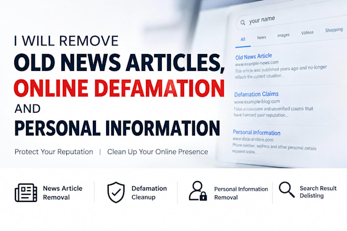 remove old news articles, online defamation and personal data information