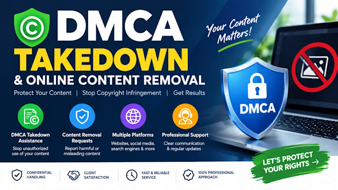 provide dmca takedown and copyright infringement services