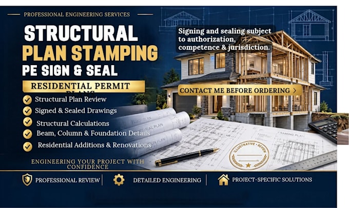 stamp, draw architectural structural engineering mep permit ready engineer stamp