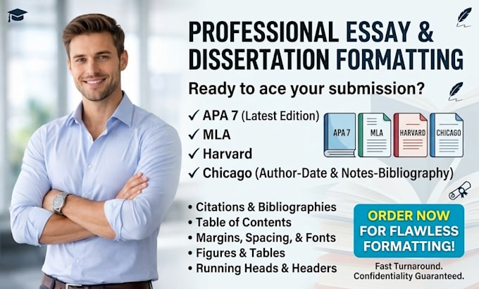 format essays and dissertations in apa 7, mla, harvard and chicago