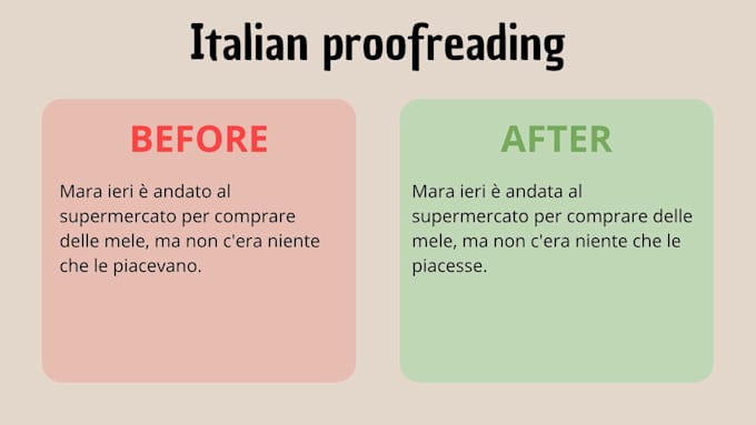 proofread and correct your italian text