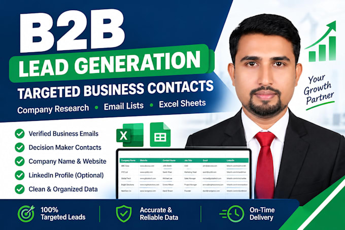 build targeted bussiness lead generation, contact list and verified emails