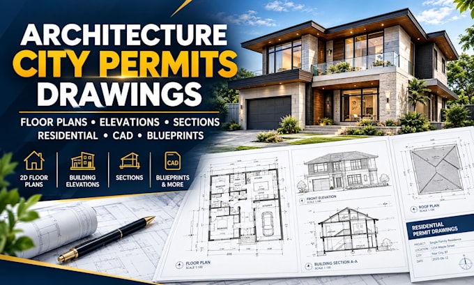 Design city permit drawings, residential floor plans and architectural ...