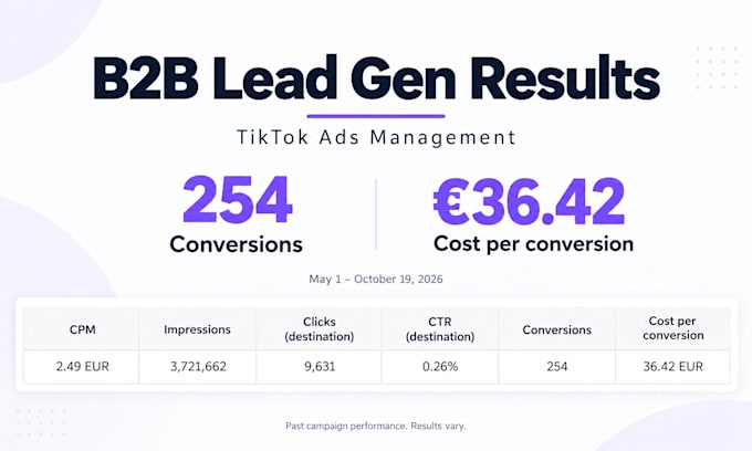 set up and manage tiktok ads for ecommerce and lead generation