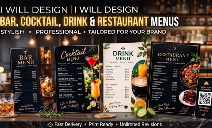 design bar menu cocktail menu drink menu restaurant menu