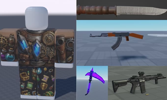 create custom roblox 3d models game assets props optimized ugc items