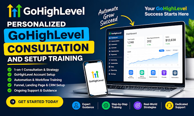 setup gohighlevel automation gohighlevel email marketing website ghl a2p expert