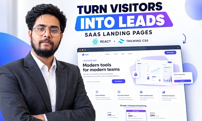 build a high converting saas landing page in react