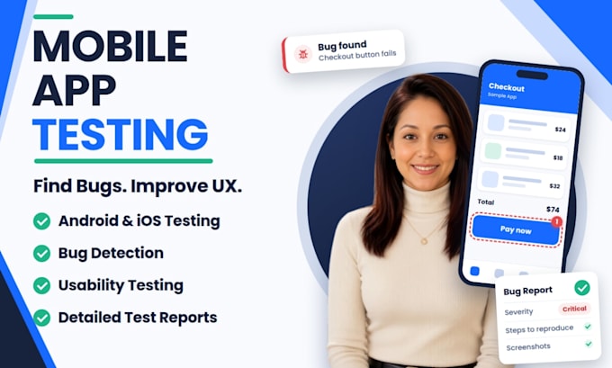 do website testing, mobile app testing, usability testing