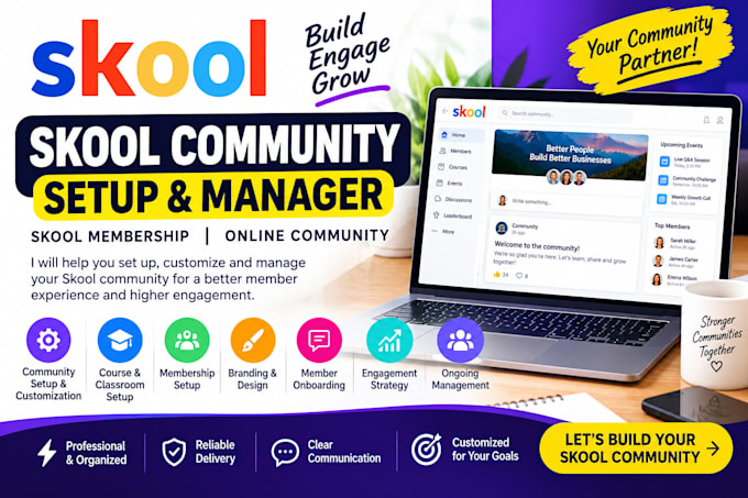 skool community skool setup and manager skool membership online community