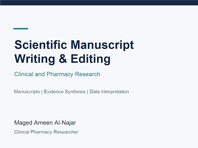 edit and proofread your medical or scientific manuscript