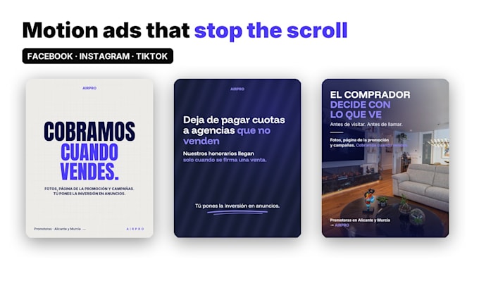 create motion graphics video ads for facebook, instagram and tiktok