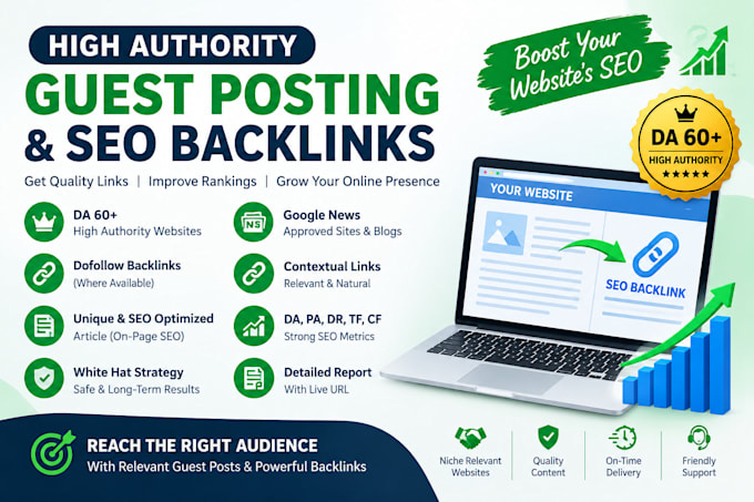 build high quality guest post backlinks for SEO and website ranking